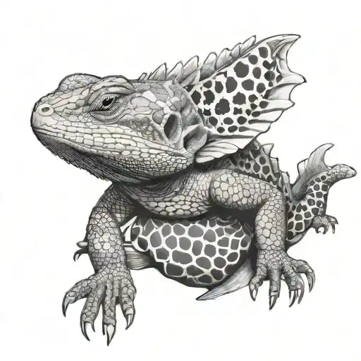 sleeve bearded dragon, leopard gecko, tortoise  tattoo design idea