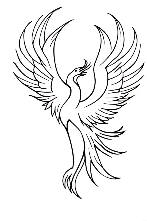 Feminine Phoenix tattoo design idea