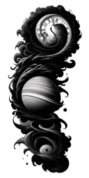 spiral, swirl, clouds, space, time tattoo design idea