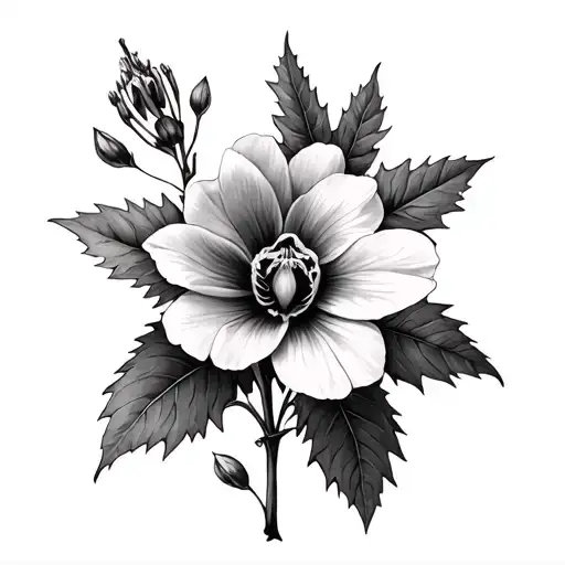 aconite, hemlock, belladonna poison flower tattoo design idea