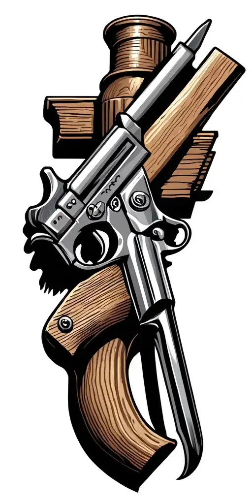 carpentry tools and god and 2nd amendment tattoo design idea