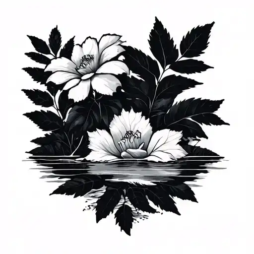 nature leg wrap tattoo design idea