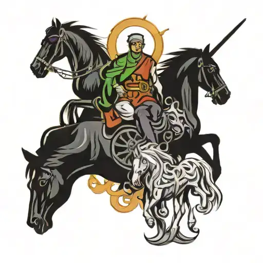 symbolic tattoo design representing the Four Horsemen idea of being aware of the four Horsemen beingaround you  tattoo design idea