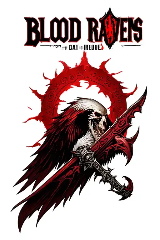 Warhammer 40k blood ravens logo tattoo design idea