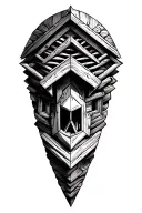 log cabin tattoo design idea