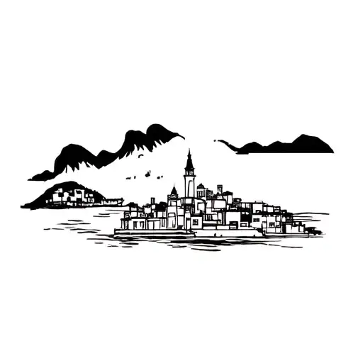 Rio de Janeiro Statue City Favela Sea tattoo design idea