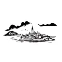 Rio de Janeiro Statue City Favela Sea tattoo design idea