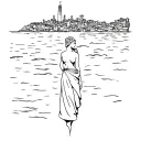 Rio de Janeiro Statue City Favela Sea tattoo design idea