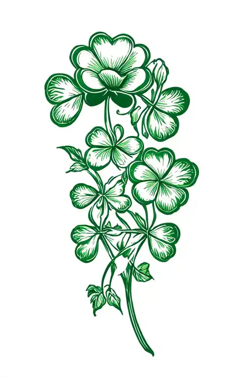 shamrock and roses tattoo design idea