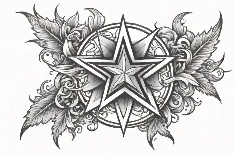 morning star tattoo design idea