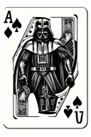 playing card with Darth Vader as king of spades tattoo design idea