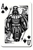 playing card with Darth Vader as king of spades tattoo design idea