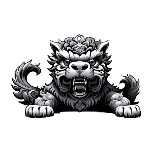 foo dog tattoo design idea