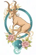 Capricorn constellation intertwined tattoo design idea