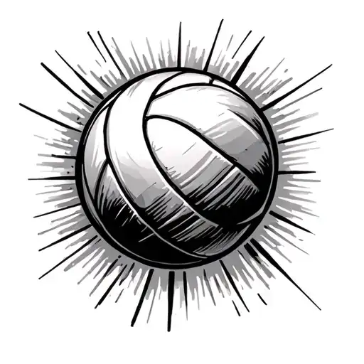 A volleyball tattoo on the hand, enduring a lot of pain and working hard to achieve success. tattoo design idea