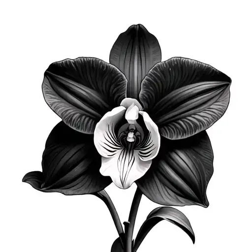 Cattleya Orchid tattoo design idea