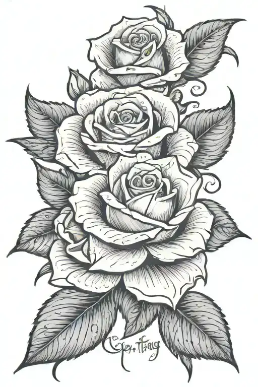 roses and words "Keep fucking going" tattoo design idea