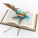 book opening to a real world inside tattoo design idea