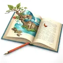 book opening to a real world inside tattoo design idea