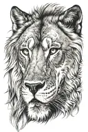Half Wolf Half Lion tattoo design idea
