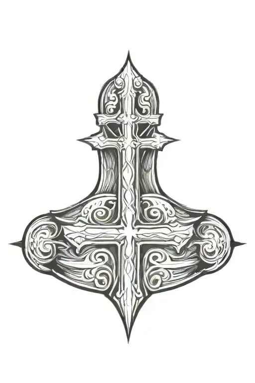 chest armor with cross tattoo tattoo design idea