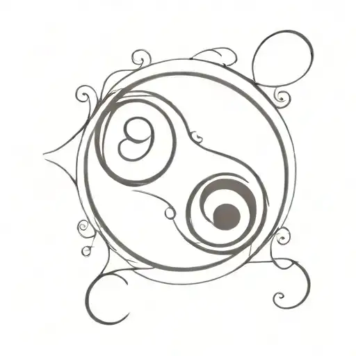yin yang gemini sign tattoo design idea