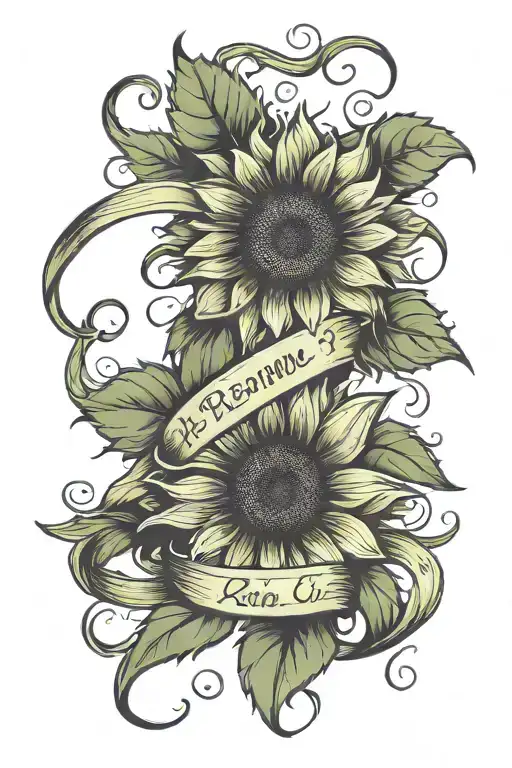 lime green ribbon for lymphoma, a sunflower for positivity and resilience, a book to symbolize your journey, and 8 leave tattoo design idea