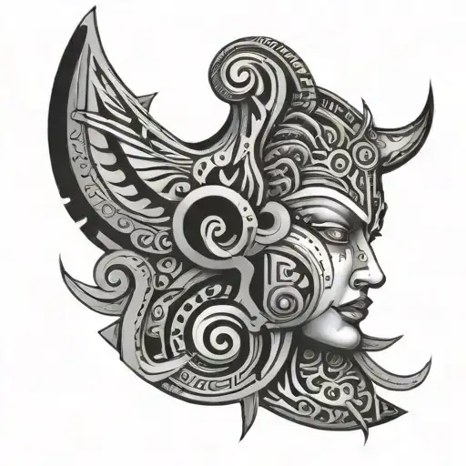 neotribal y2k cybersigilism tattoo design idea
