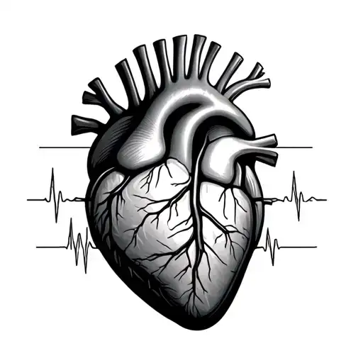 cardiac ekg with c cubed tattoo design idea