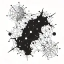 Pleiades constellation merging tattoo design idea