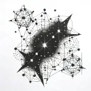 Pleiades constellation merging tattoo design idea