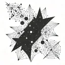 Pleiades constellation merging tattoo design idea