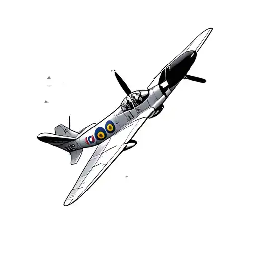 spitfire fighter plane tattoo design idea