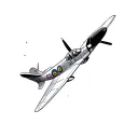 spitfire fighter plane tattoo design idea