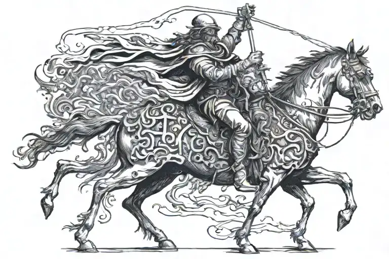 death riding horse based on gustave dore arts tattoo design idea