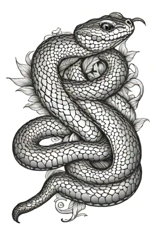 Black mamba snake tattoo design idea