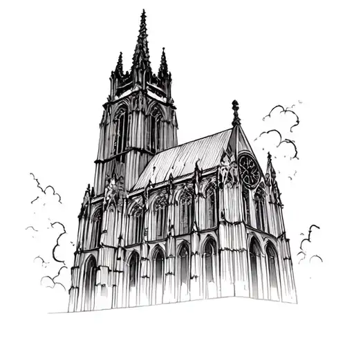 Gothic Cathedral Tower tattoo design idea