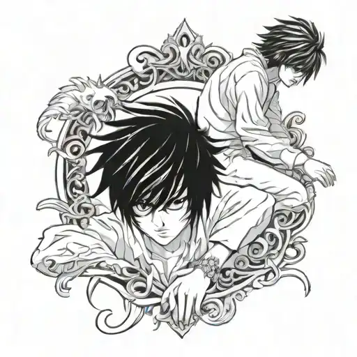 death note L Lawliet tattoo design idea