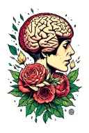 adhd brain strugle tattoo design idea