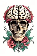 adhd brain strugle tattoo design idea