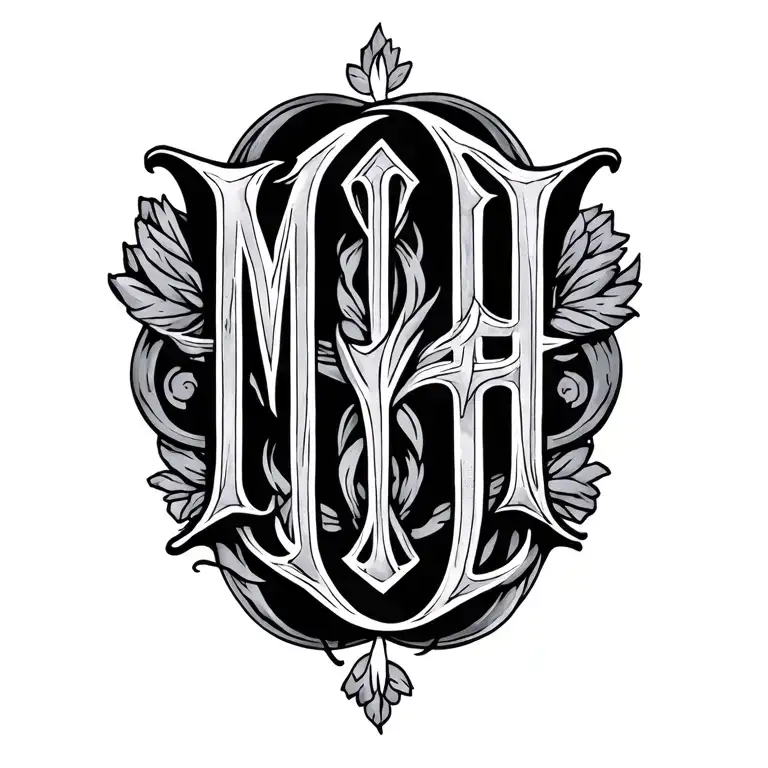 initials intertwined mja tattoo design idea