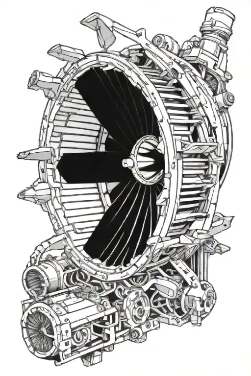 aorcraf jet engine blades tattoo design idea