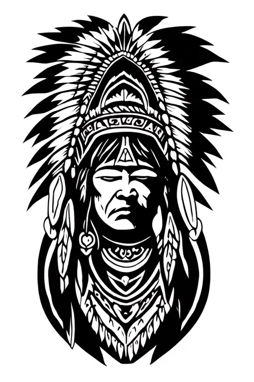 American Indian Cherokee tribal sleeve tattoo design idea
