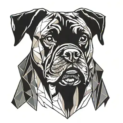 boxer dog tattoo design idea