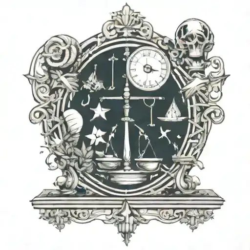 stoicism balance/scale temperance Jesuit tantrum quantum tattoo design idea