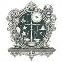 stoicism balance/scale temperance Jesuit tantrum quantum tattoo design idea