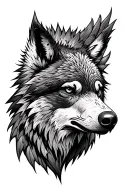 wolf head, eagle head, and bear head tattoo design idea