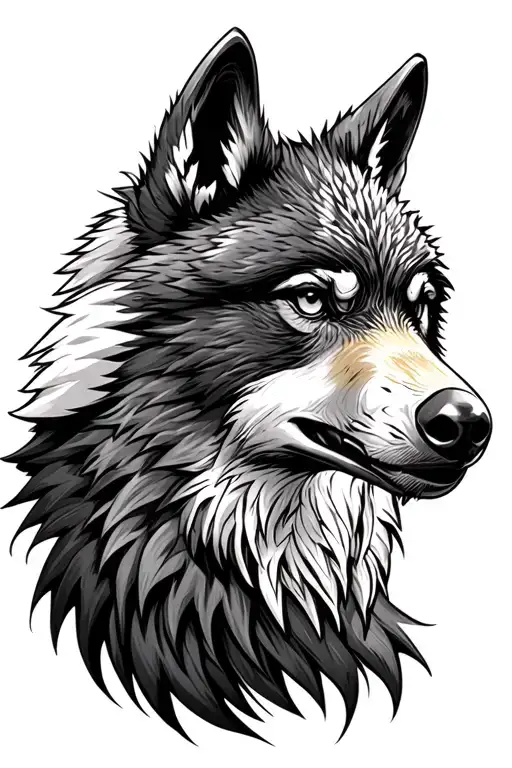 wolf head, eagle head, and bear head tattoo design idea
