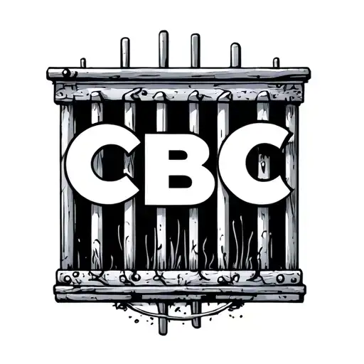 traditional American style with jail bars and the letters CBC tattoo design idea