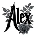 Alex name tattoo design idea